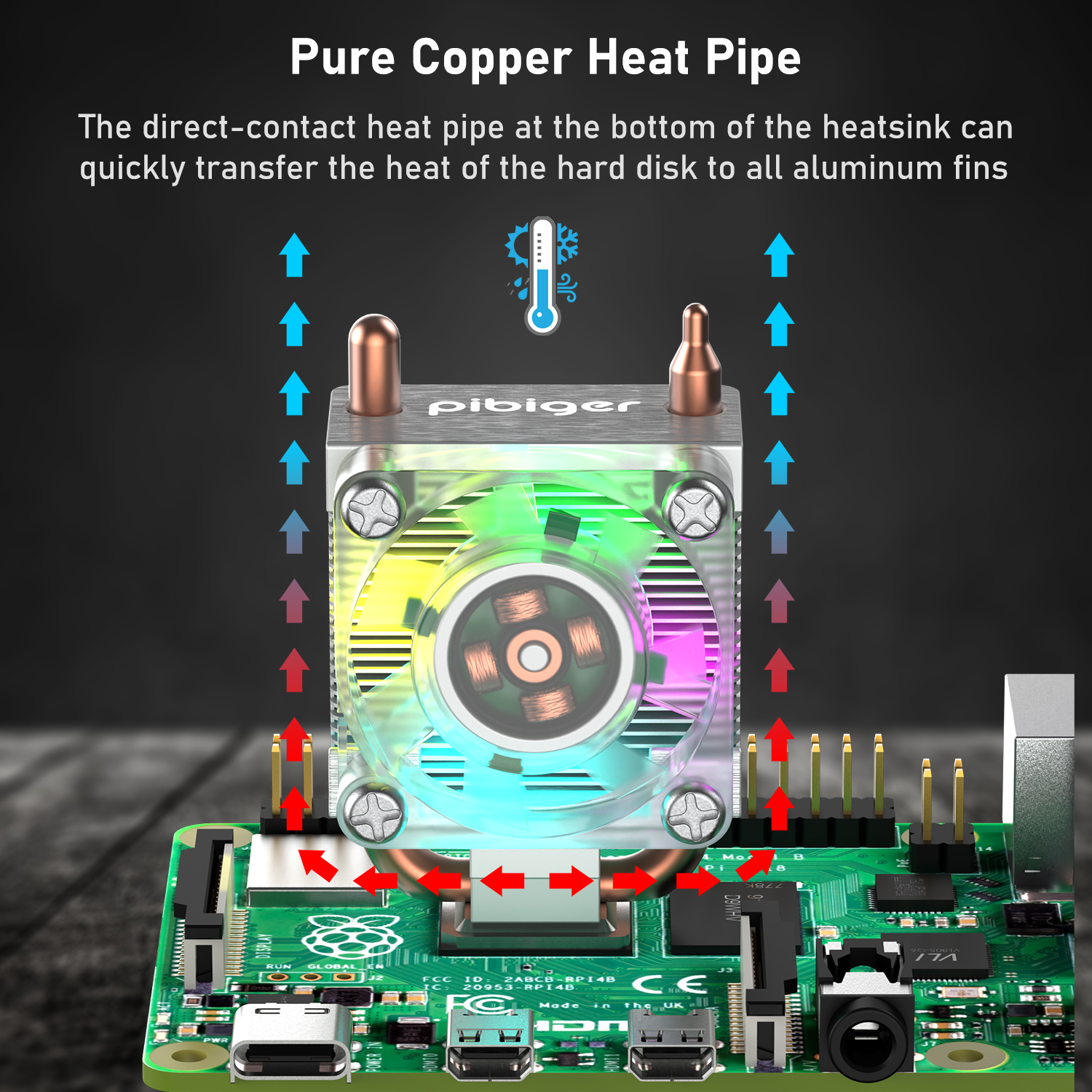 Ice Tower Heatsink Cooling Fan for Raspberry Pi 4/3B/3B+ - Image 2