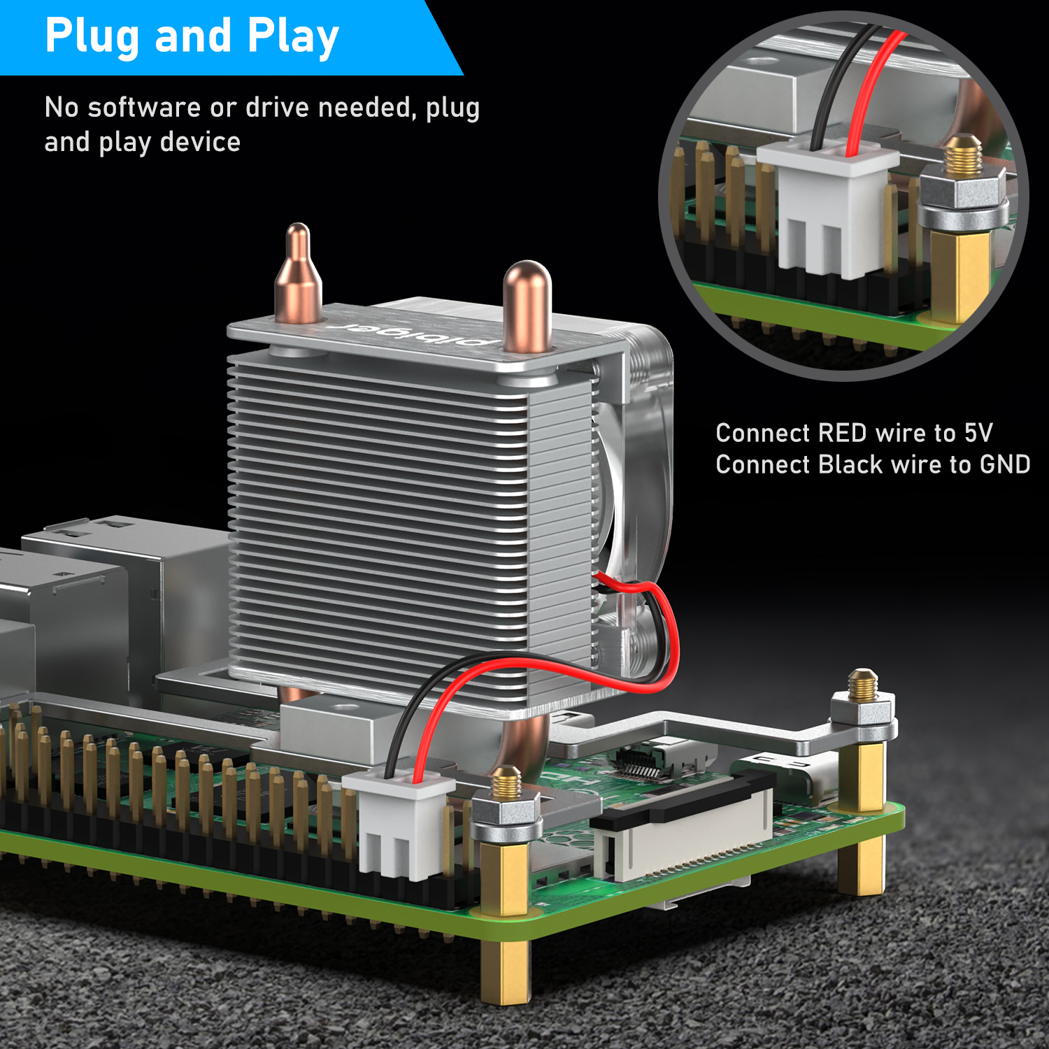 Ice Tower Heatsink Cooling Fan for Raspberry Pi 4/3B/3B+ - Image 5